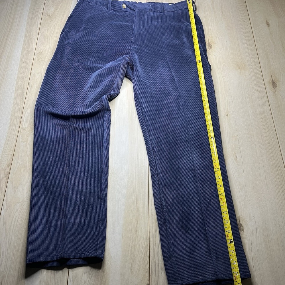 Peter Millar Mens Corduroy Nanoluxe Pants Flat Front Soft Blue Men's Size 36 - Picture 11 of 16